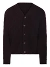 Roberto Collina Ribbed Knit V-neck Cardigan Clothing In Black