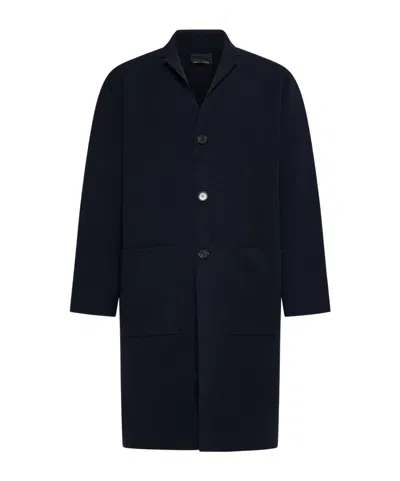 Roberto Collina Button-up Coat In Blue