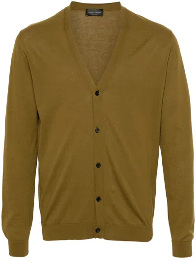 Roberto Collina Button-up Fine-knit Cardigan In Green