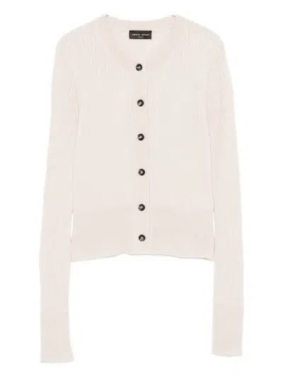 Roberto Collina Button-up Ribbed-knit Cardigan In Neutral