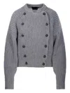 Roberto Collina Button Detailed Knit Sweater In Grey