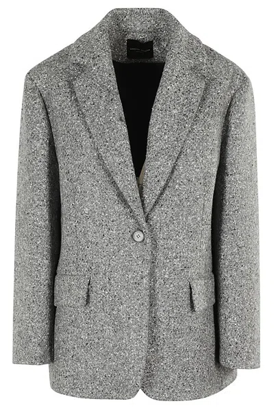 Roberto Collina Buttoned Blazer In Grey