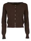 Roberto Collina Buttoned Classic Fitted Cardigan In Cacao
