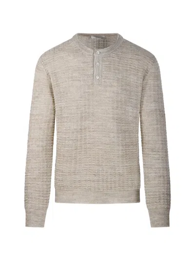 Roberto Collina Buttoned Knitted Sweater In Neutral