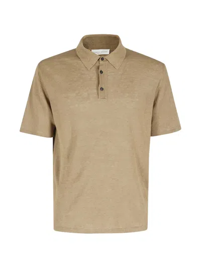 Roberto Collina Buttoned Polo Shirt In Brown