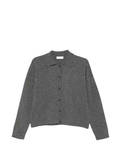 Roberto Collina Button-up Collar Cardigan In Gray