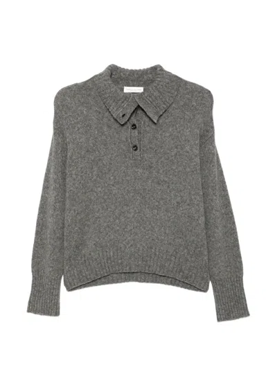 Roberto Collina Button-up Collar Sweater In Gray