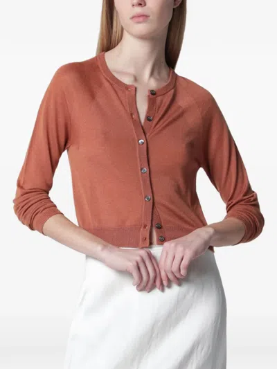 Roberto Collina 버튼 업 크롭 가디건 In Brown