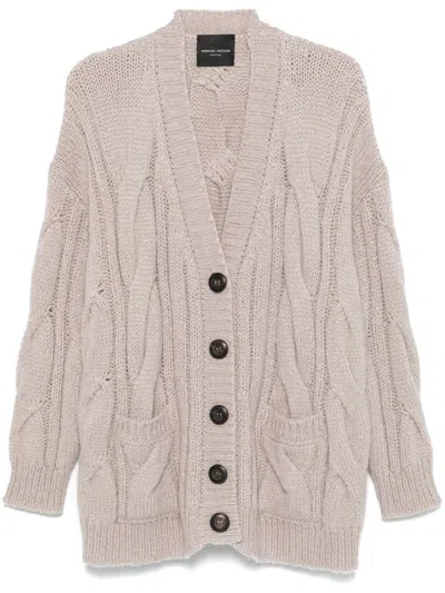 Roberto Collina Cable-knit Cardigan In 灰色