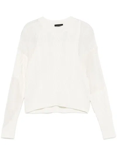 Roberto Collina Cable-knit Sweater In Weiss
