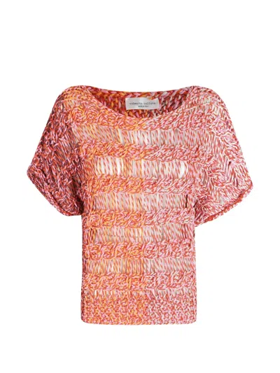 Roberto Collina Cable-knit Open-knit Sweater In Orange
