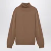 Roberto Collina Camel Merino Wool Turtleneck Pullover