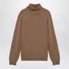 Roberto Collina Camel Merino Wool Turtleneck Pullover