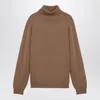 Roberto Collina Camel Merino Wool Turtleneck Pullover