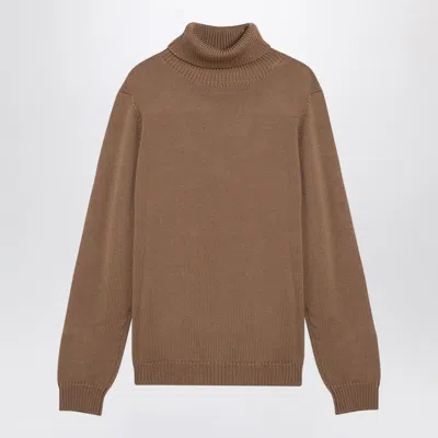 ROBERTO COLLINA ROBERTO COLLINA  CAMEL MERINO WOOL TURTLENECK PULLOVER