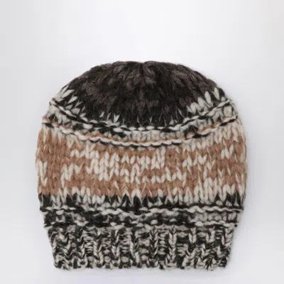 Roberto Collina Camel Mouliné-effect Beanie In Multi