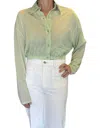 Roberto Collina Camica Linfa Cropped Blouse In Light Green In Green