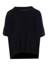 Roberto Collina Crewneck Short Sleeve Round Neck Cropped T-shirt In Black