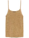 Roberto Collina Lurex Ribbed Tank Top In Ambra