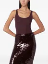 Roberto Collina Eggplant-coloured Wool Tank Top In Brown