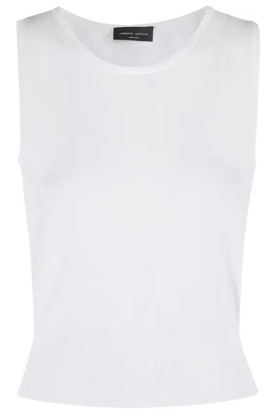 Roberto Collina Canotta Spalla Larga In White