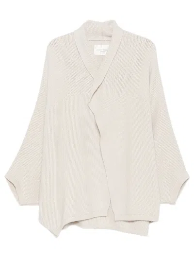 Roberto Collina Cardigan Aperto In Lana Con Maniche A Pipistrello In White