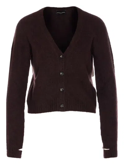 Roberto Collina Knitwear Cardigan With Cut Out Detail In Brown