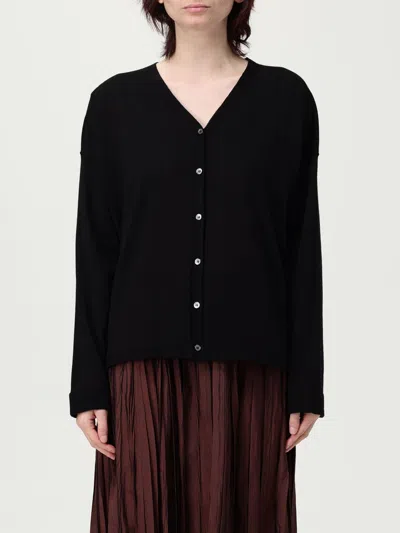 Roberto Collina V-neck Sheer Fabric Long Sleeves Cardigan In Black