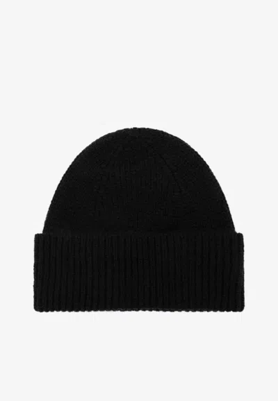 Roberto Collina Cashmere And Alpaca Ribbed Beanie In Black