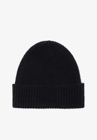 Roberto Collina Cashmere And Alpaca Ribbed Beanie In Blue