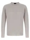 Roberto Collina Cashmere And Silk Blend Sweater With Classic Crew Neck In Gray