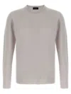 Roberto Collina Cashmere And Silk Blend Sweater With Classic Crew Neck In Gray