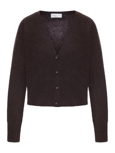 Roberto Collina Cashmere And Silk Cardigan In Brown