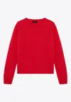 Roberto Collina Cashmere And Silk Crewneck Sweater In Red