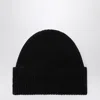 Roberto Collina Cashmere Beanie In Navy Blue In Black