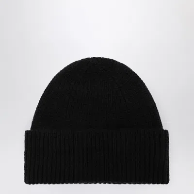 Roberto Collina Cashmere Beanie In Navy Blue In Purple