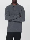 Roberto Collina Cashmere Blend Collared Long Sleeve Sweater In Gray