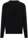 Roberto Collina Round-neck Cashmere Blend Sweater In Black