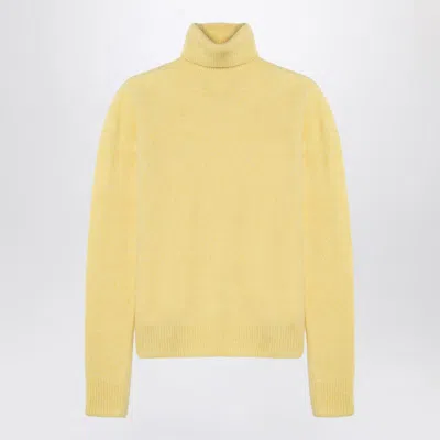 Roberto Collina Cashmere Blend Turtleneck Sweater With Long Sleeves In Yellow