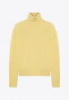 Roberto Collina Cashmere Blend Turtleneck Sweater With Long Sleeves In Yellow