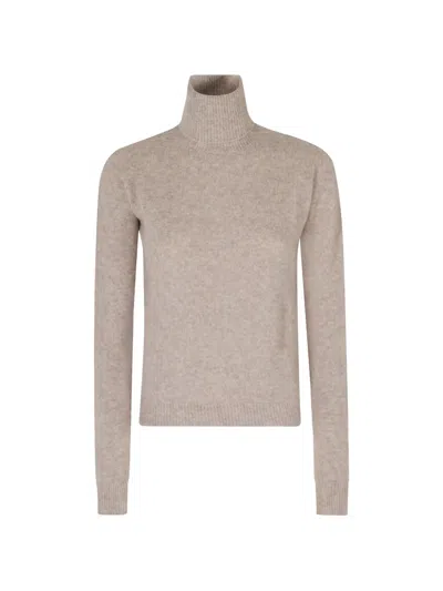 Roberto Collina Cashmere Roll-neck Sweater In Neutral