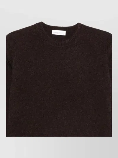 Roberto Collina Cashmere Silk Crew-neck Long-sleeve Sweatshirt In Brown