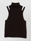 Roberto Collina Cashmere And Silk Turtleneck Sleeveless Top Clothing In Black