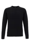 Roberto Collina Cashmere And Silk Blend Sweater With Classic Crew Neck In Black