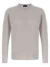 Roberto Collina Cashmere And Silk Blend Sweater With Classic Crew Neck In Neutral