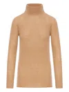Roberto Collina Turtleneck Long Sleeve Sweater In Brown
