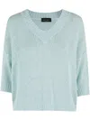 Roberto Collina Boxy-fit Cotton Knit Sweater In Blue