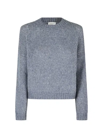 Roberto Collina Chunky-knit Crew-neck Sweater In Blue
