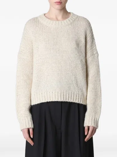 Roberto Collina Chunky-knit Drop-shoulder Sweater In Neutral