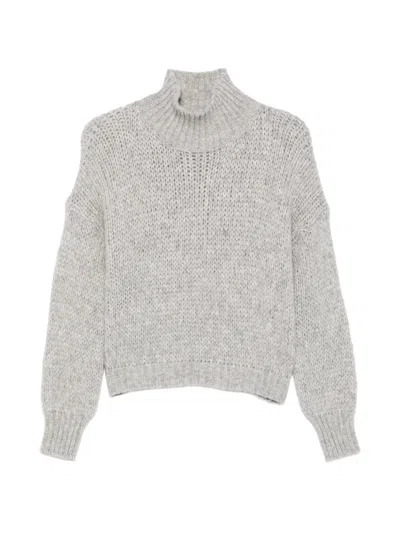 Roberto Collina Chunky-knit High-neck Sweater In Gray